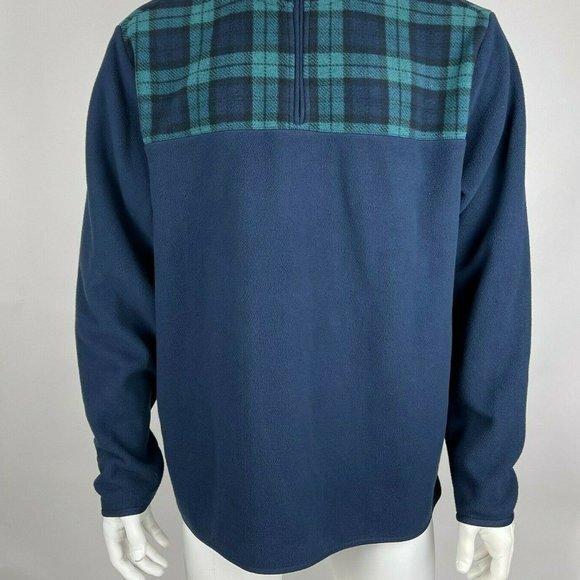 Brooks Brothers 1/2 Zip Fleece Pullover Sweater Long Sleeve Blue Mens XL EUC - Picture 12 of 15